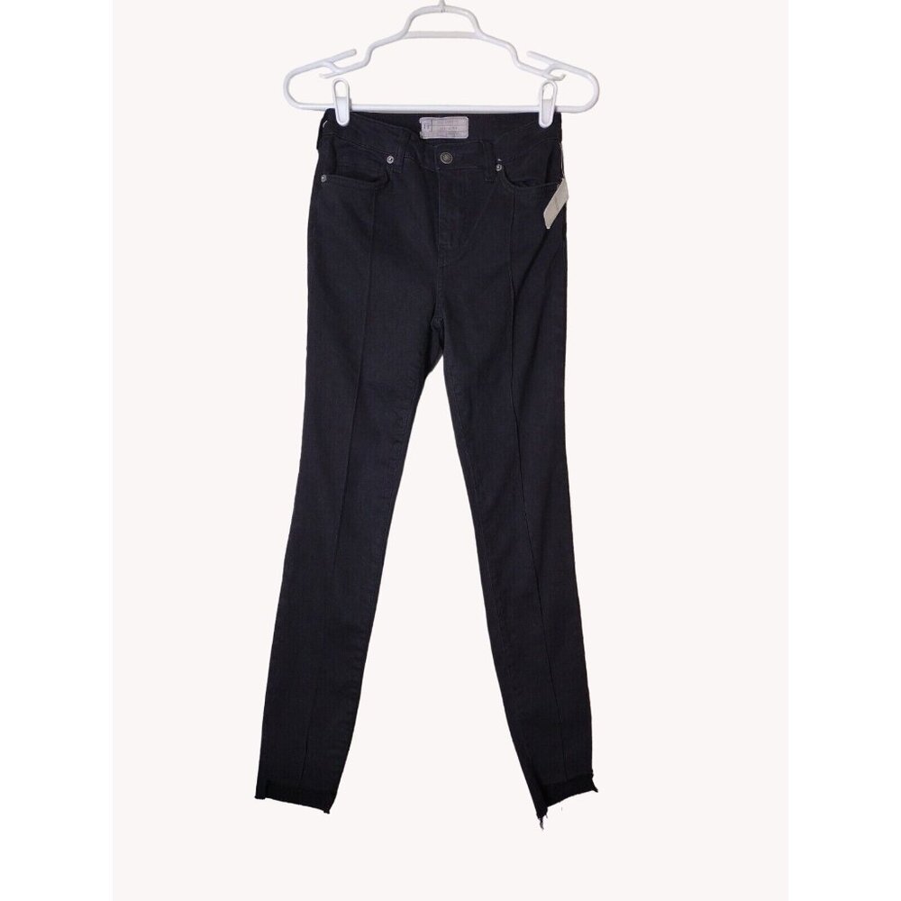 Free People Jeans 26 Black Stretch Raw Cut Ankle